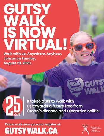 Poster for Virtual Gutsy Walk for Crohn's and Colitis