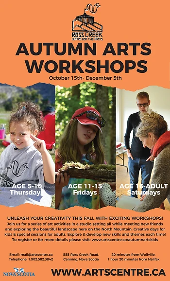 Poster for Autumn Arts Workshops
