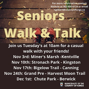 Poster for Senior's Walk and Talk