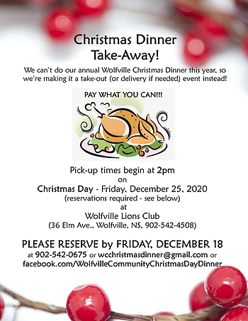 Poster for Christmas Dinner Take-away
