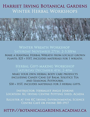 Poster for Winter Herbal Workshop