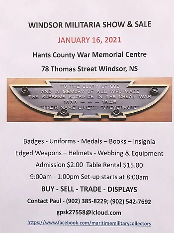 Poster for Militaria Show and Sale