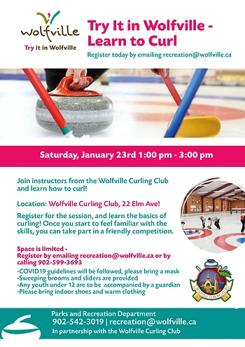Poster for Try it in Wolfville - Learn to Curl