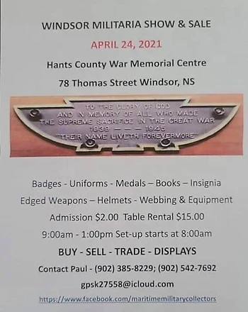 Poster for Militaria Show and Sale