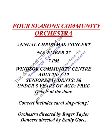 Poster for Four Seasons Community Orchestra