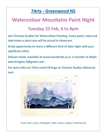 Poster for Watercolor Mountains Painting