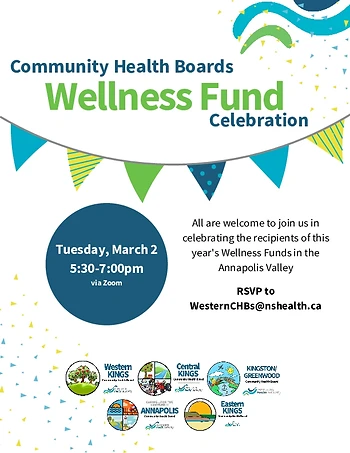 Poster for Wellness Fund Celebration - Annapolis Valley