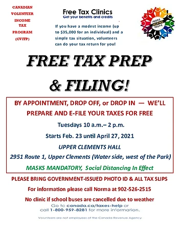 Poster for Income Tax Preparation