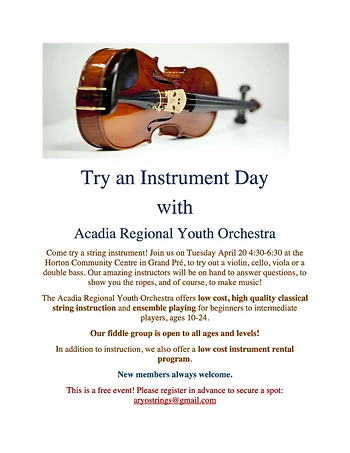 Poster for Try an Instrument Day
