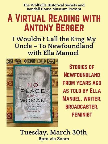 Poster for Virtual Reading with Antony Berger