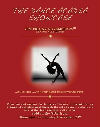Poster for The Dance Acadia Showcase