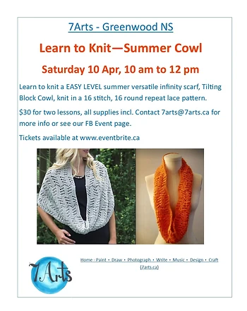 Poster for Learn to Knit Infinity Scarf