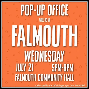 Poster for Pop-up Campaign Office for Caet Moir NDP