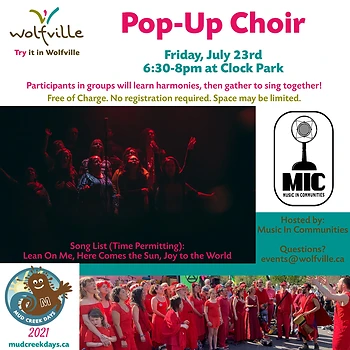 Poster for Pop Up Choir