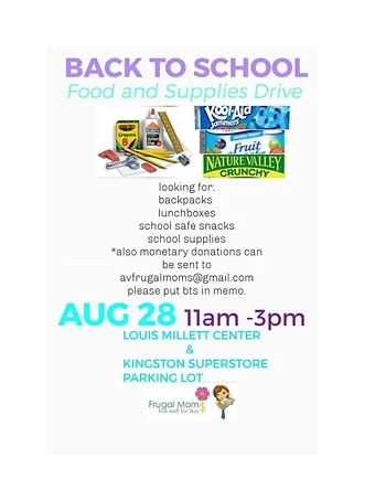 Poster for Back to School Supplies Drive