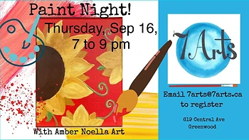 Poster for Sunflower Paint Night Fundraiser
