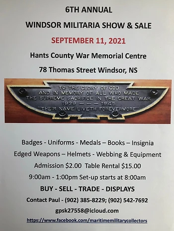 Poster for NS Militaria Show and Sale