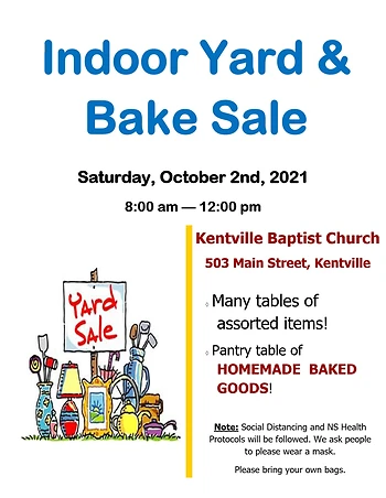 Poster for Indoor Yard & Bake Sale