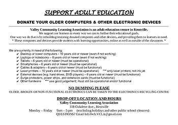 Poster for Computer Equipment Donation