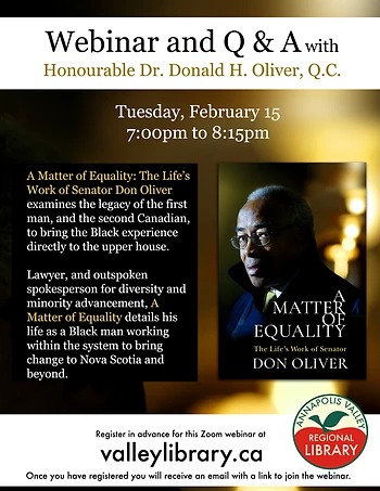 Poster for A Matter of Equality: Hon. Don Oliver
