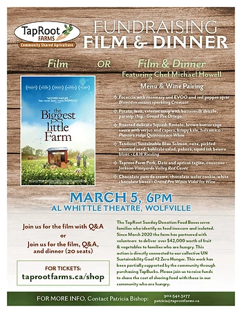 Poster for The Biggest Little Farm Fundraiser