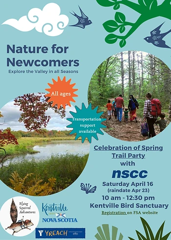 Poster for Nature for Newcomers - Spring Celebration Trail Party