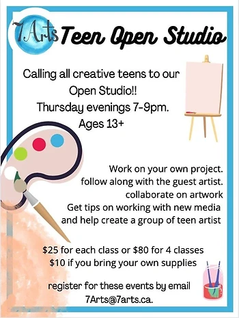Poster for Teen Open Studio