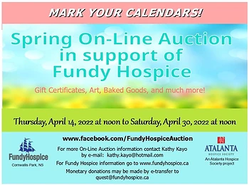 Poster for Auction for Fundy Hospice