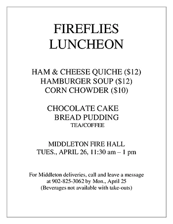 Poster for Fireflies Luncheon