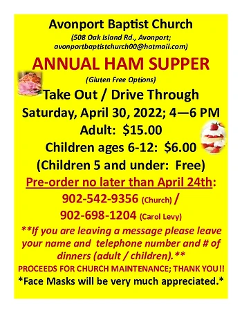 Poster for Ham Supper Drive Through