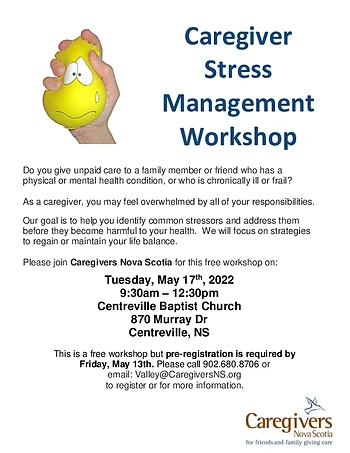 Poster for Caregiver Stress Management 