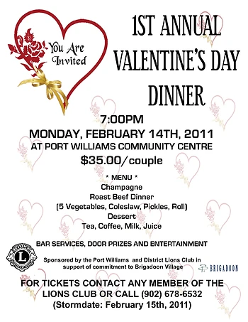 Poster for Valentine's Day Dinner
