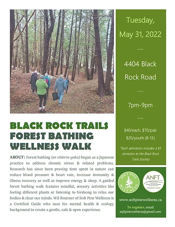 Poster for Guided Forest Bathing Wellness Walk