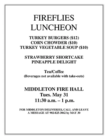 Poster for Middleton Fireflies Luncheon