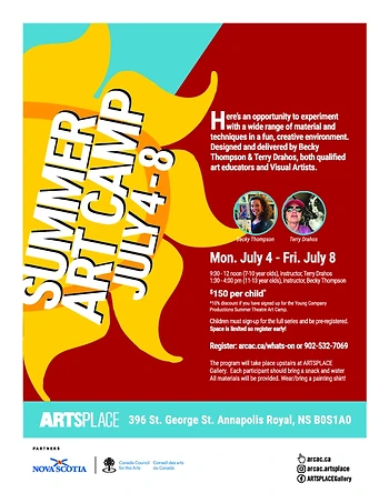 Poster for Summer Art Camp!