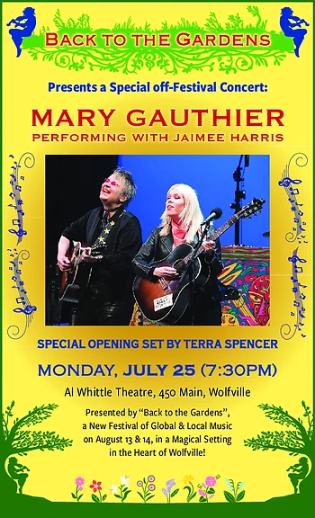 Poster for Mary Gauthier, with guest Terra Spencer