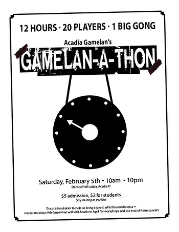 Poster for Gamelan-A-Thon Fundraiser