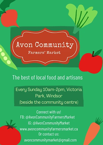 Poster for Avon Community Farmers' Market