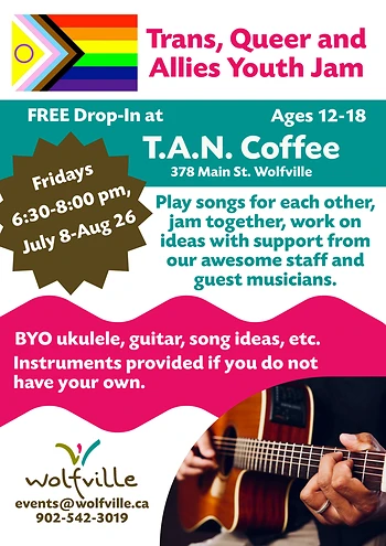 Poster for Trans, Queer and Allies Youth Jam