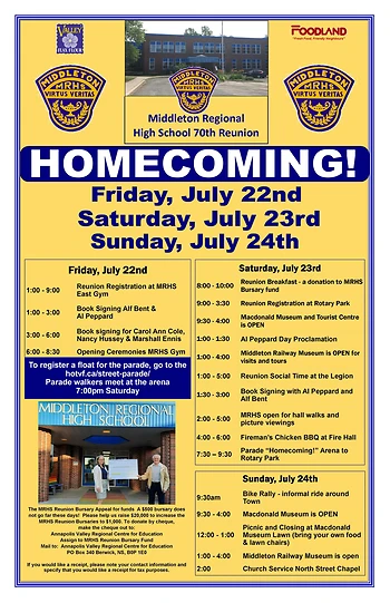 Poster for MRHS Reunion picnic & Closing