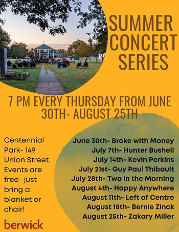 Poster for Berwick Summer Concerts in the Park