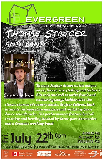 Poster for Thomas Stajcer and Band