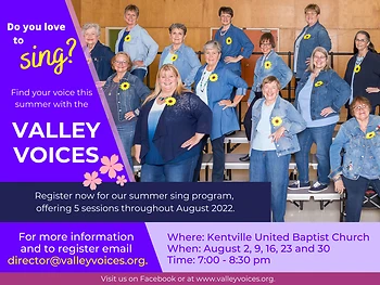 Poster for Valley Voices Summer Sing Program