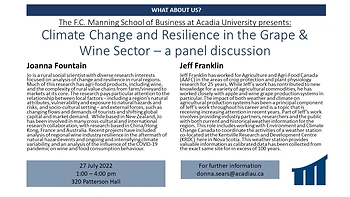 Poster for Climate Change and Resilience in the Grape & Wine Sector - a panel discussion