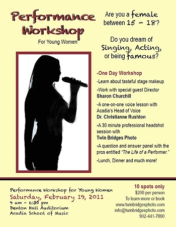 Poster for Performance Workshop for Young Women