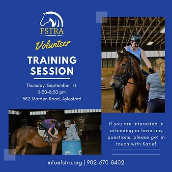 Poster for FSTRA - Volunteer Training Session