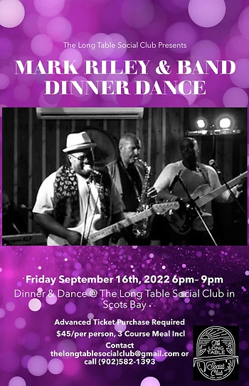 Poster for Mark Riley & Band Dinner Dance