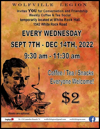 Poster for Legion Coffee/Tea Social