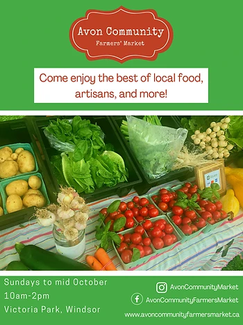 Poster for Avon Community Farmers' Market
