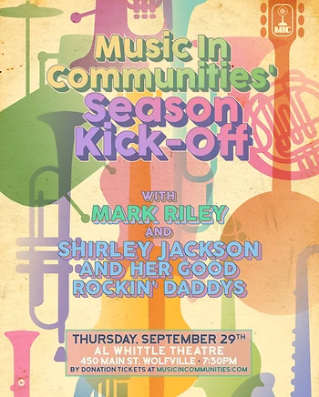 Poster for Season Kick-Off with Mark Riley and Shirley Jackson!
